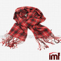 Xale xale xadrez vermelho xadrez pashmina envoltório estola lenço